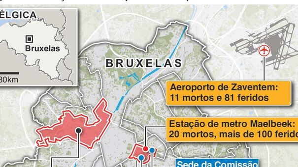 O mapa do terror em Bruxelas
