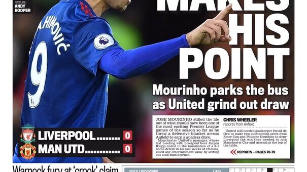 Autocarro de Mourinho e De Gea fazem capas em Inglaterra