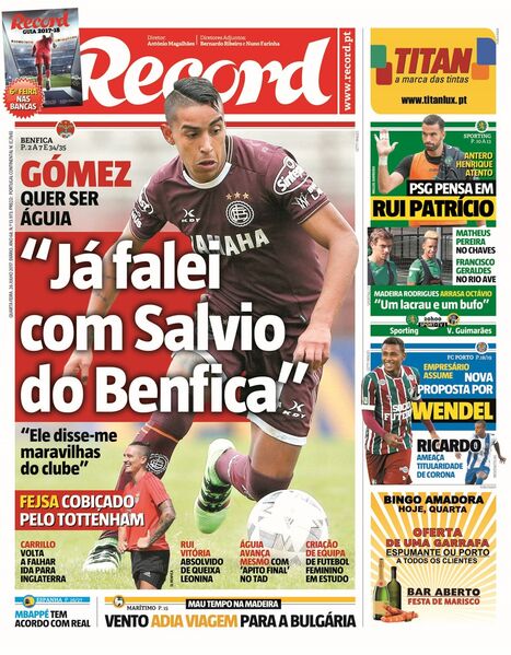 Quarta-feira, 26 de julho de 2017