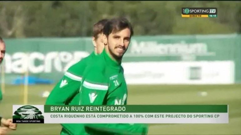 Bryan Ruiz reage ao perdão: «De volta ao Sporting com o compromisso de sempre»