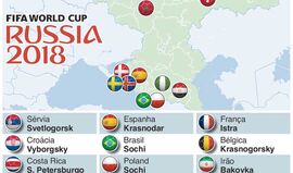 As casas das seleções no Mundial'2018: quem fica onde... e perto de quem