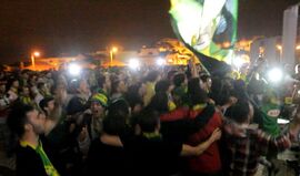 Festa rija na chegada da equipa do Mafra