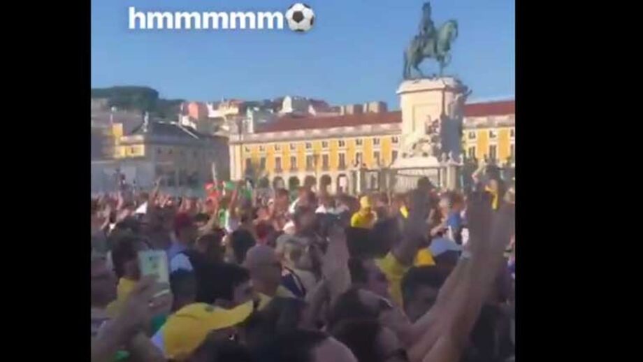 Madonna assistiu no Terreiro do Paço ao Brasil-Suíça