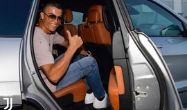 Ronaldo chegou bem disposto a Itália
