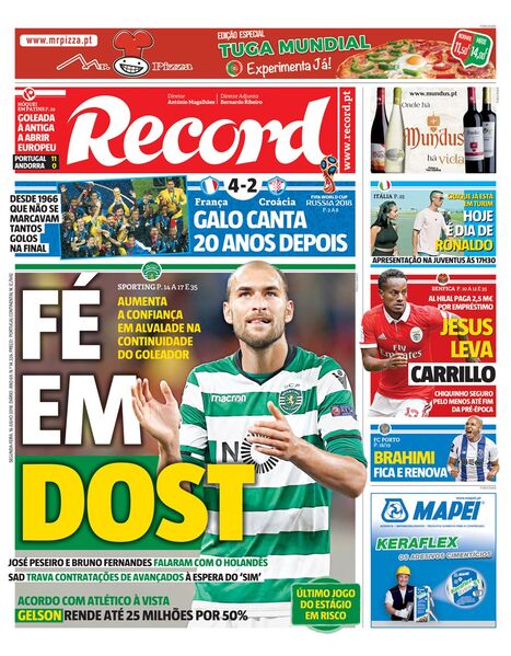 Segunda-feira, 16 de julho de 2018