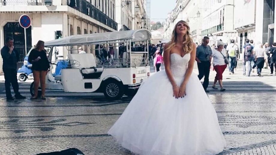 Susana Werner vestida de noiva por Lisboa