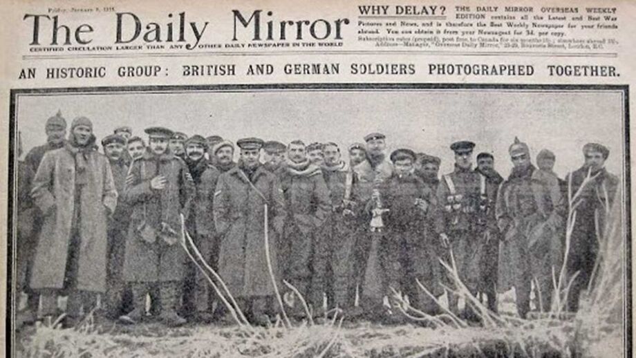 Inimigos convivem durante a Trégua de Natal de 1914