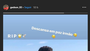 Gedson partilhou homenagem nas redes sociais