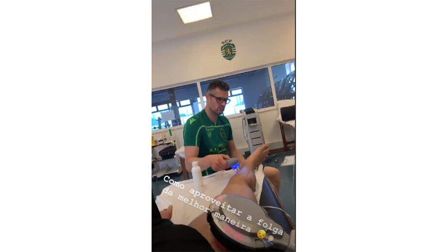 Bruno Fernandes recupera na Academia em dia de folga