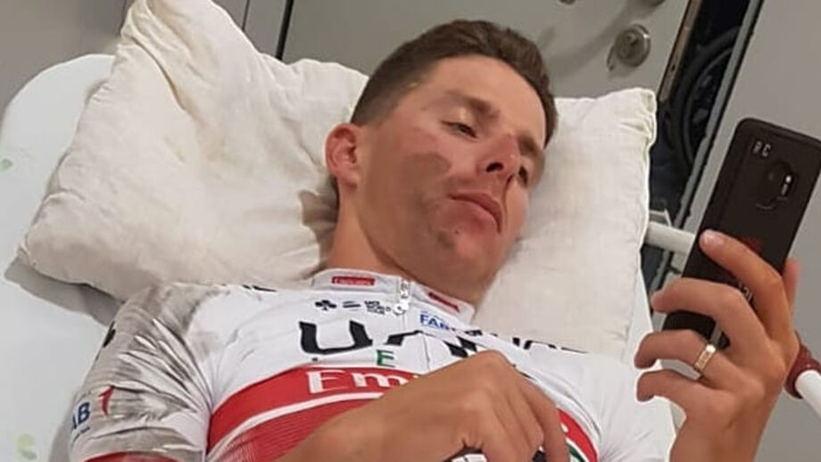 Bicicleta de Rui Costa ficou destruída