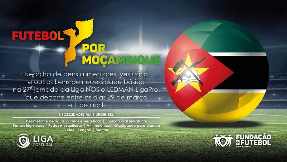 Estádios da I e II ligas abrem portas à recolha de bens destinados a Moçambique