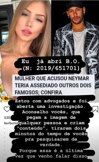 Sara Hardel negando ser a mulher que acusa Neymar de violação