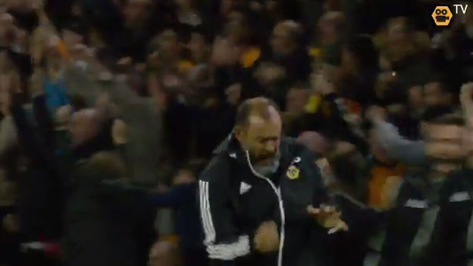 A reação de Nuno Espírito Santo ao golaço de Rúben Neves frente ao Man. United
