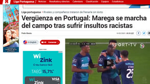 'Vergonha!': as reações da imprensa internacional aos insultos racistas a Marega
