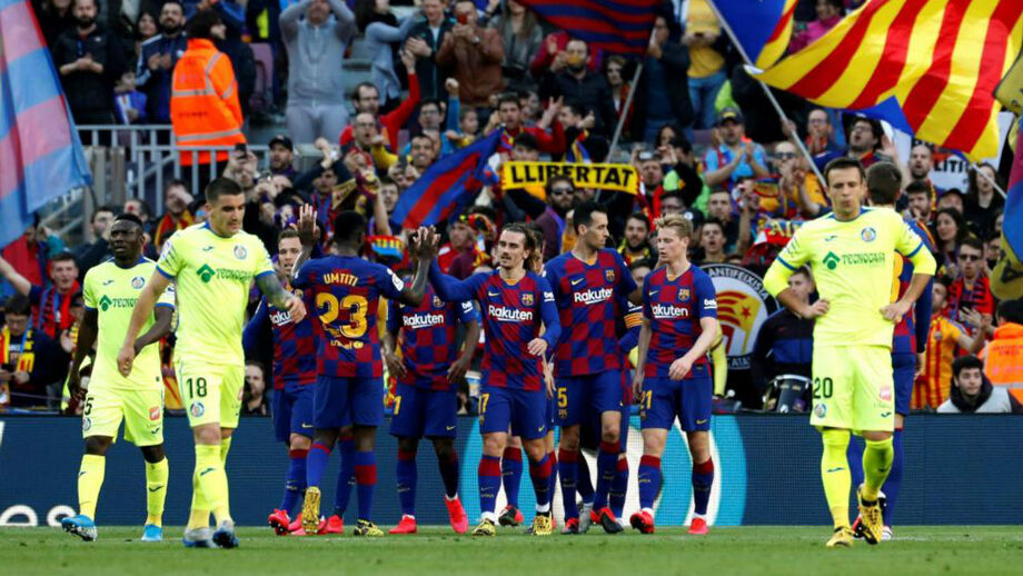 Barcelona vence Getafe com golos de Griezmann e Sergi Roberto