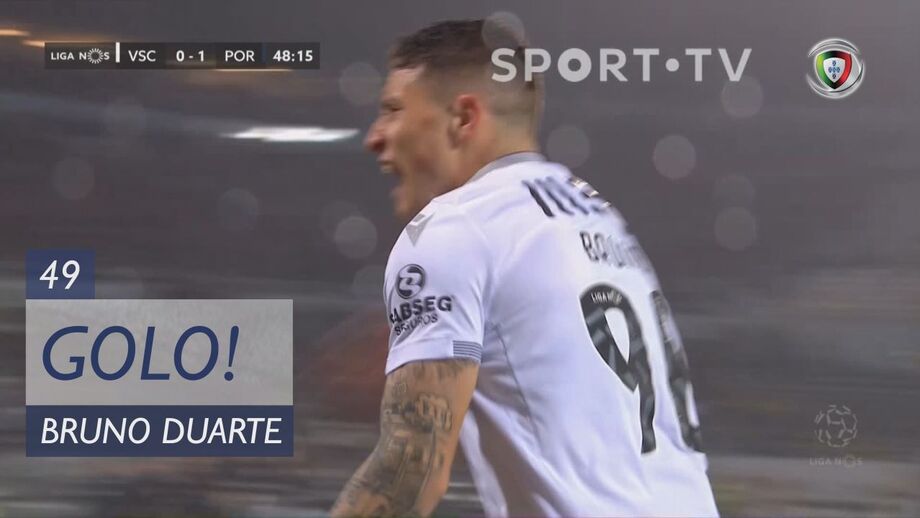 Ola John correu meio-campo, cruzou e Bruno Duarte empatou para o V. Guimarães
