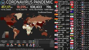 Veja o mapa em tempo real da evolução do coronavírus por país