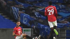 A crónica do Brighton-Man. United, 0-3: Bruno arruma-os em duas penadas