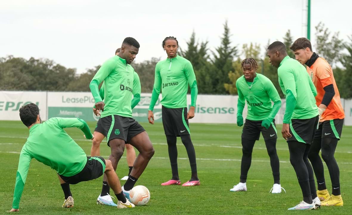 As imagens do último treino do Sporting antes da receção ao Arsenal