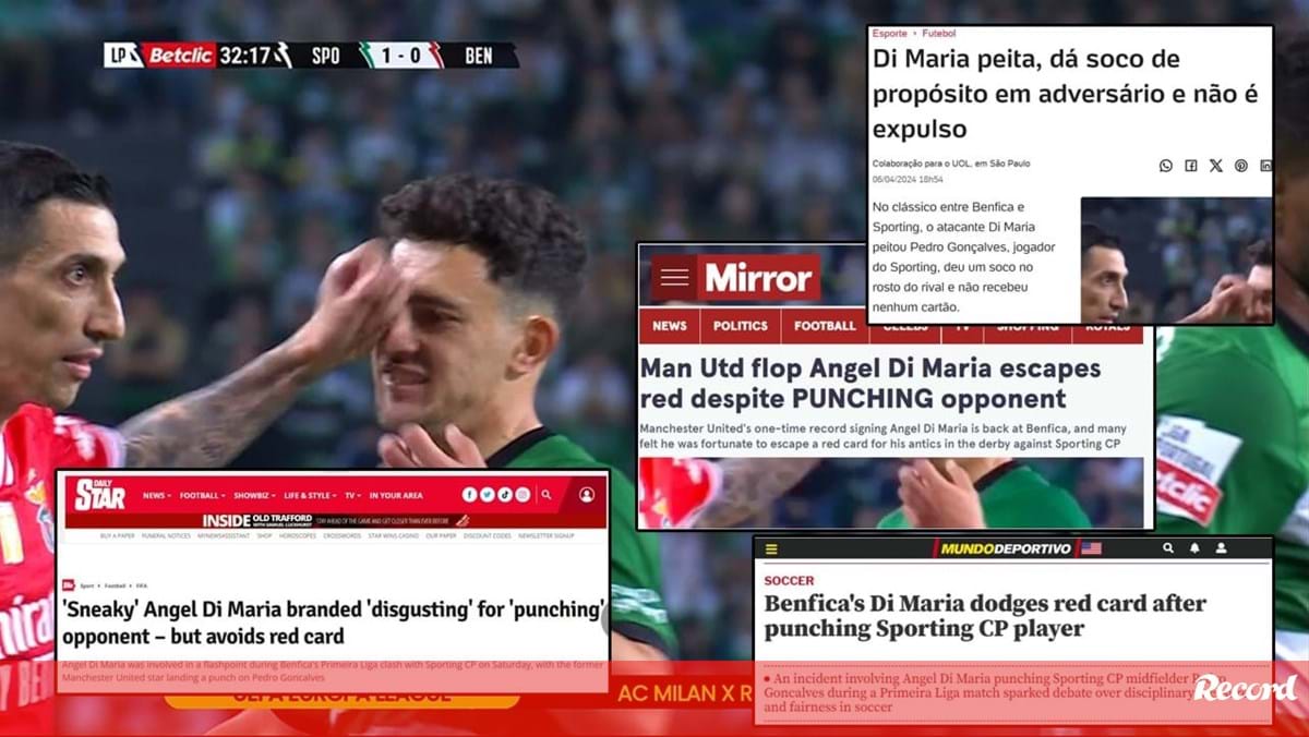 O lance de Di María e Pote visto pela imprensa internacional Deu um