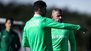 Luís Neto e Rui Borges no treino do Sporting