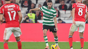 Gonçalo Inácio em ação no dérbi com o Benfica