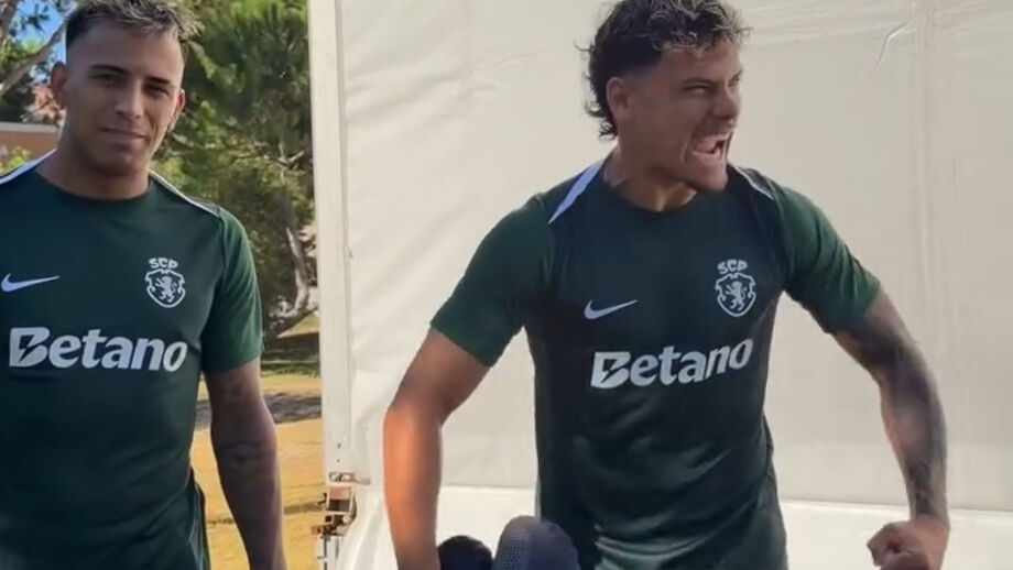 Momento engraçado decorreu antes do treino dos verdes e brancos no Algarve