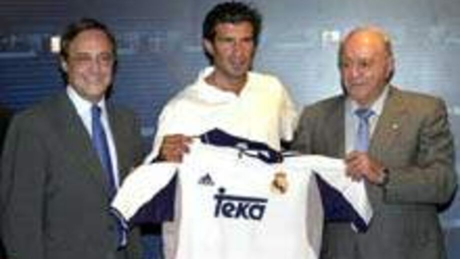 Figo apresentado oficialmente como jogador do Real Madrid