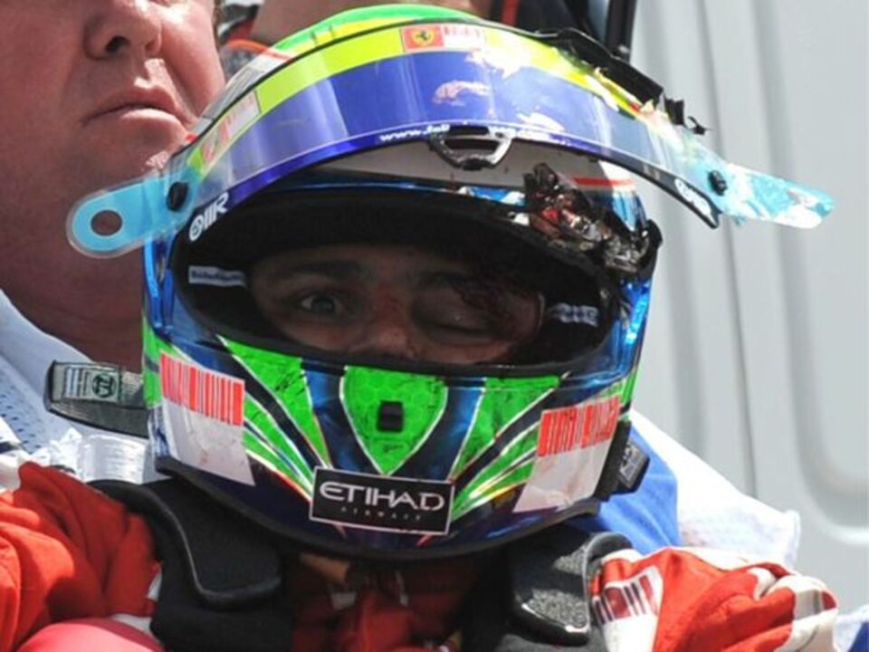 Massa terá sido atingido por peça de outro carro