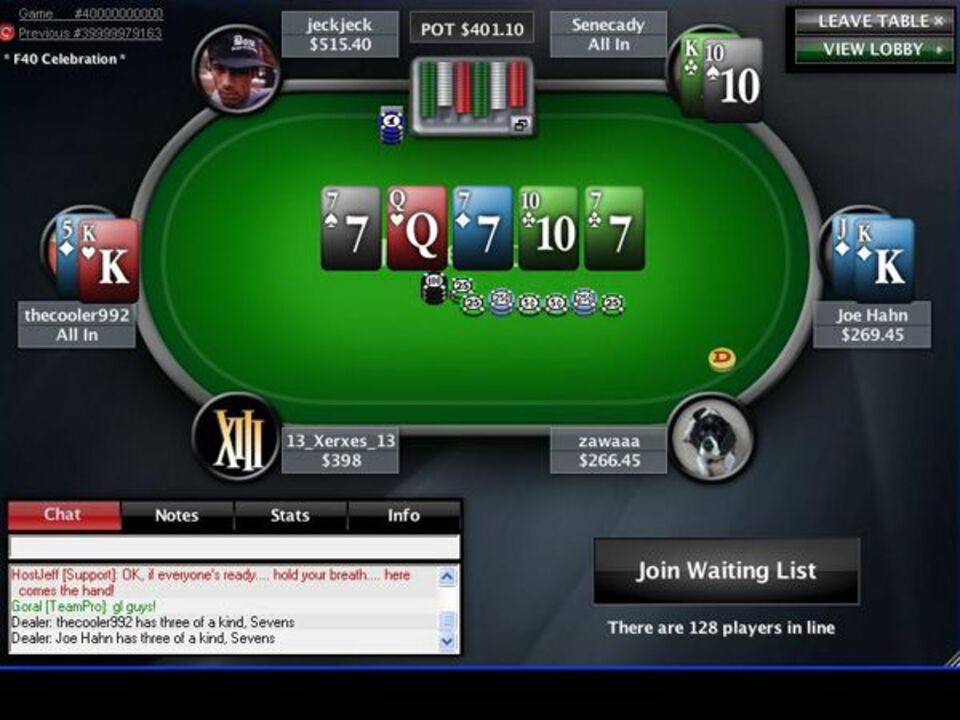 PokerStars deu a mão n.º 40.000.000.000