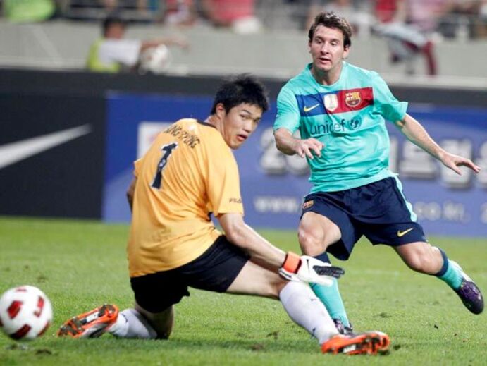 Gordura não impede Messi de marcar