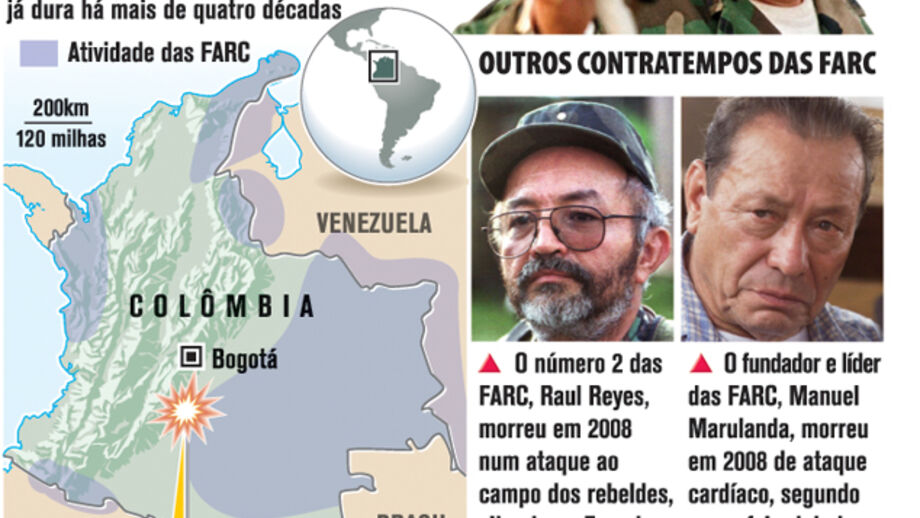 Morte do líder das FARC considerada um "rude golpe"