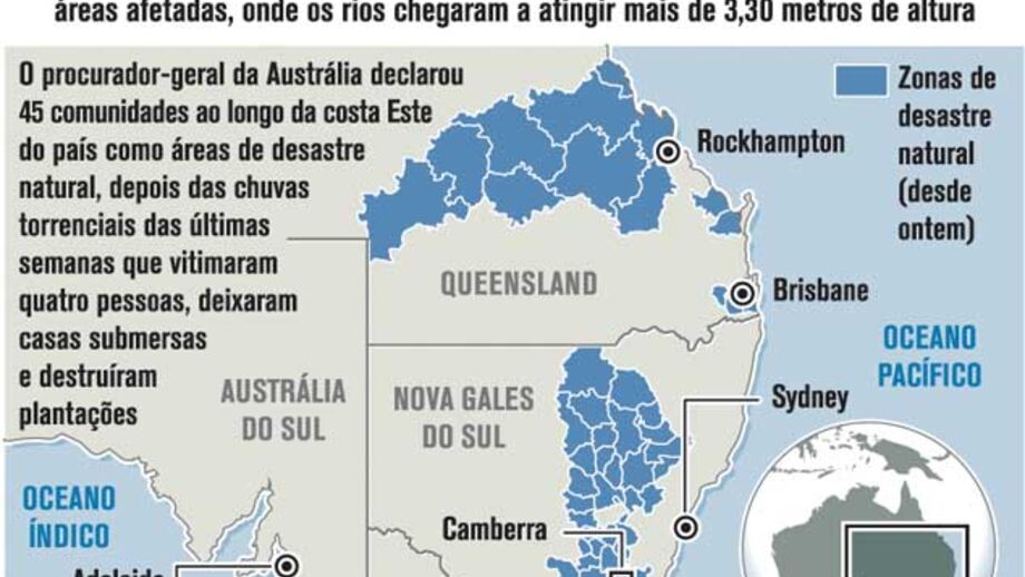 Austrália combate as piores cheias das últimas décadas