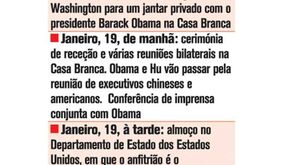 Presidente chinês de vista aos Estados Unidos