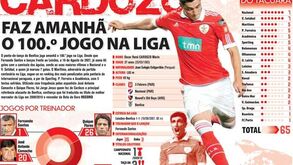 Cardozo faz o 100.º jogo na liga