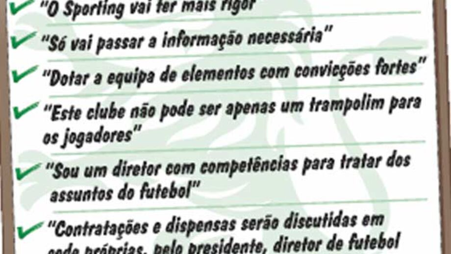 O que Costinha pretendia para o futebol leonino