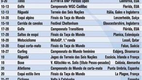 Agenda desportiva de março