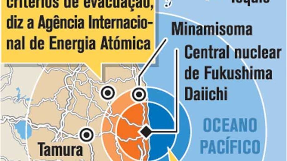 Zona de evacuação no Japão