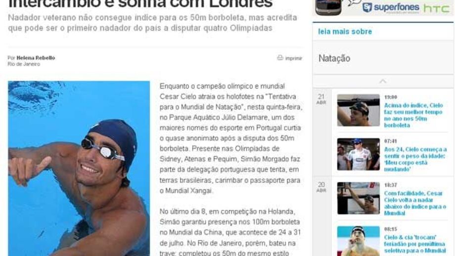 Natação: Simão Morgado em destaque no Brasil