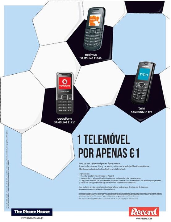 1 Telemóvel por apenas €1