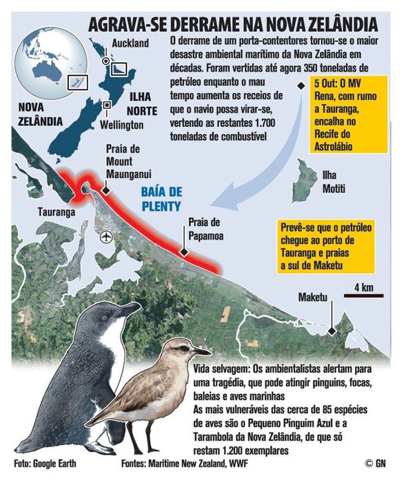 Agrava-se derrame na Nova Zelândia