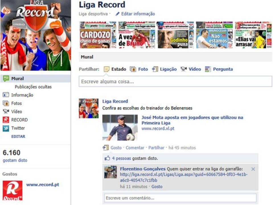 Record Online e no Facebook dão-lhe todas as respostas