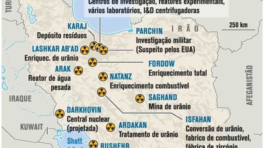 Instalações de desenvolvimento nuclear no Irão