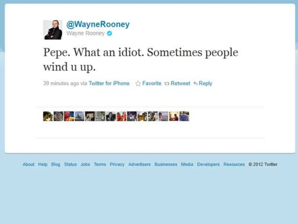 Rooney chama "idiota" a Pepe