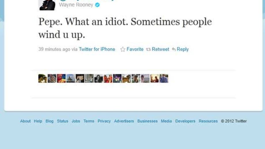 Rooney chama "idiota" a Pepe