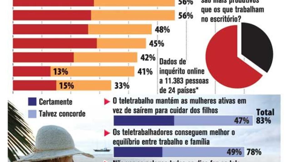 Um quinto dos empregados opta pelo teletrabalho