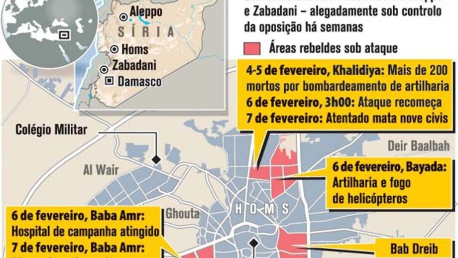 Tropas sírias intensificam ataque a Homs