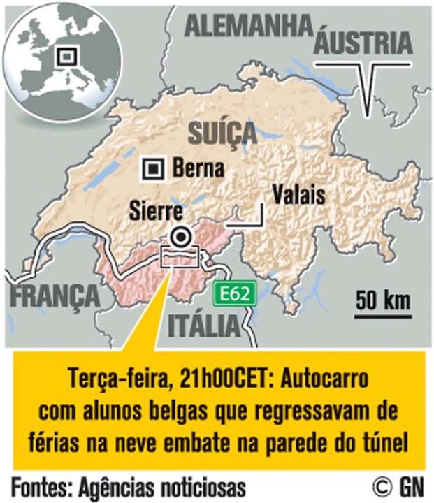 Acidente na Suíça faz 28 mortos