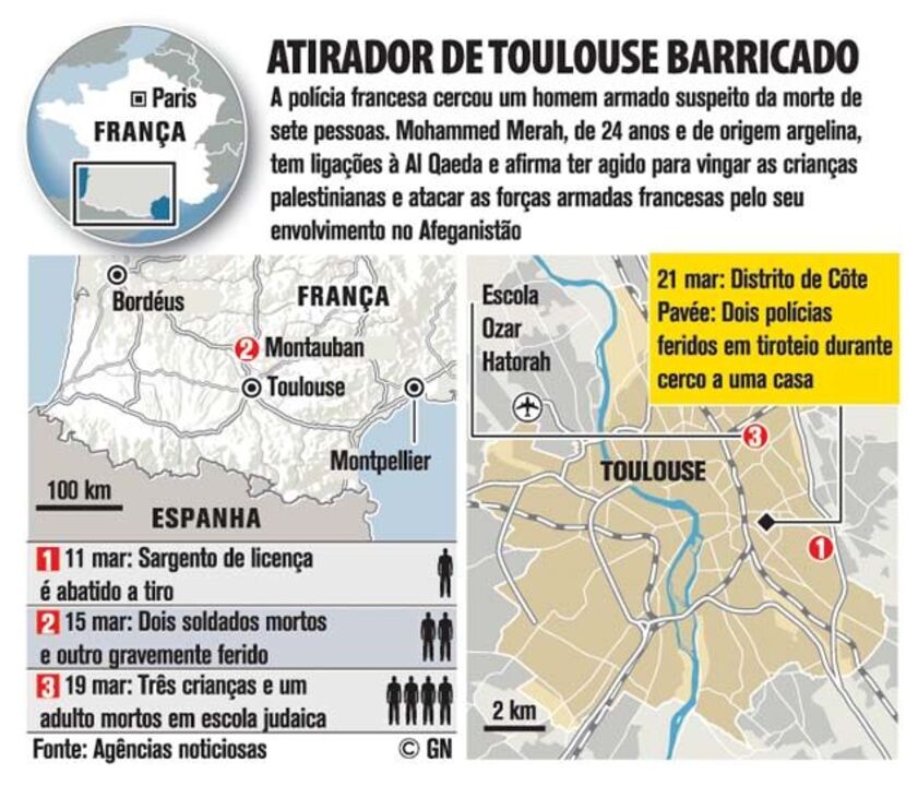 Atirador de Toulouse barricado