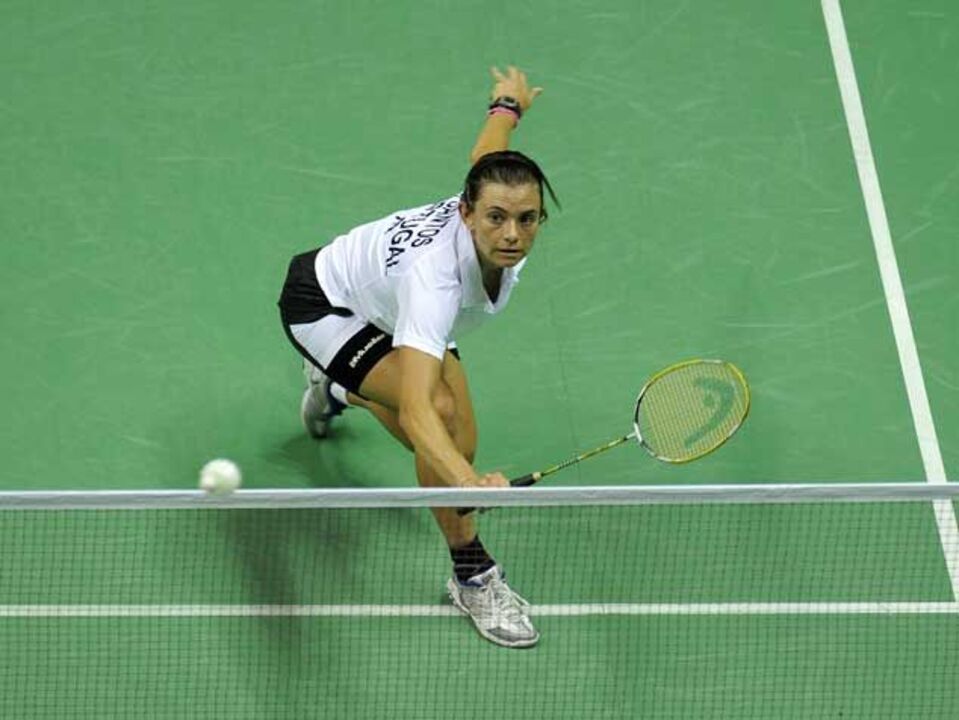 Badminton: Telma com um pé em Londres